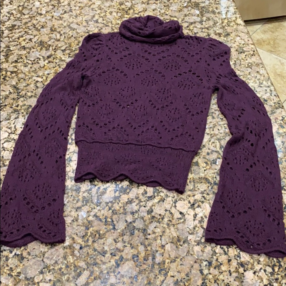 Free People Purple knit sweater